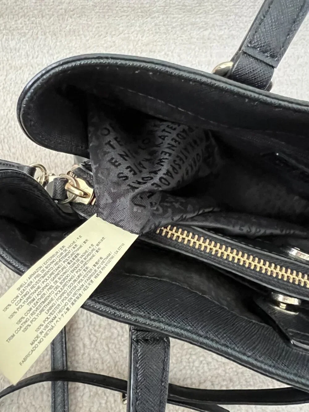 Kate Spade Laurel Way Evangelie Black Saffiano Leather Satchel Crossbody Bag